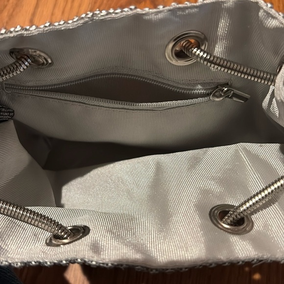 Silver Faux Crystal Embellished Bag - Picture 6 of 12
